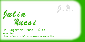 julia mucsi business card