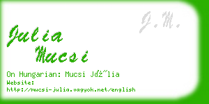 julia mucsi business card